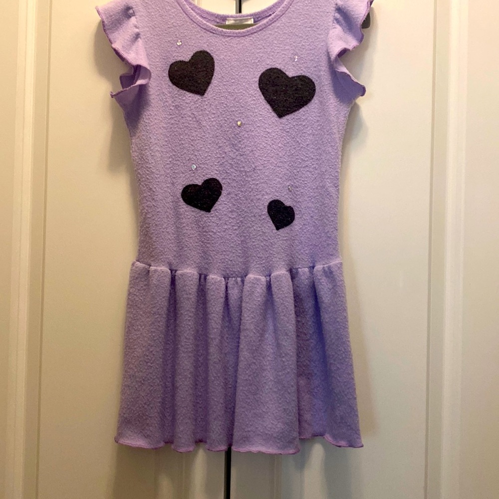RANDOM HEARTS Fleecy Purple Skater Dress - sz 6